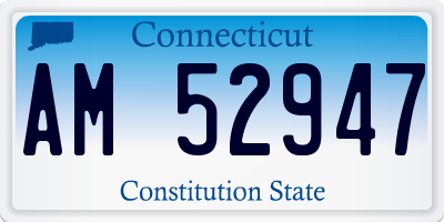 CT license plate AM52947
