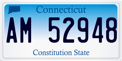 CT license plate AM52948