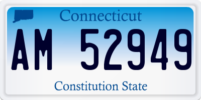 CT license plate AM52949