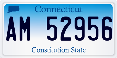 CT license plate AM52956