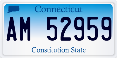 CT license plate AM52959