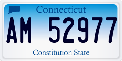 CT license plate AM52977