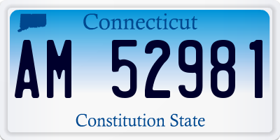CT license plate AM52981