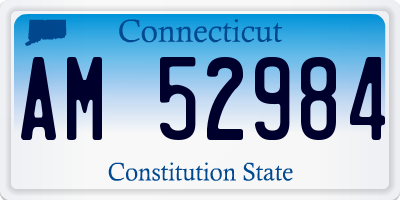 CT license plate AM52984