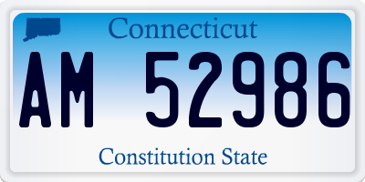 CT license plate AM52986
