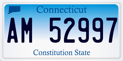 CT license plate AM52997
