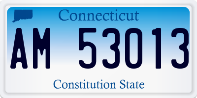 CT license plate AM53013