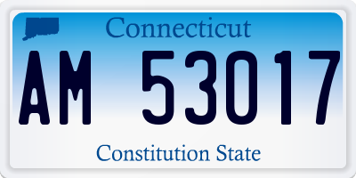 CT license plate AM53017