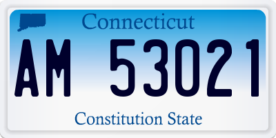 CT license plate AM53021