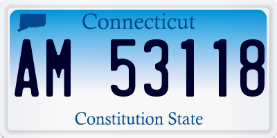 CT license plate AM53118