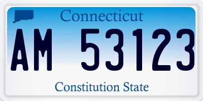 CT license plate AM53123