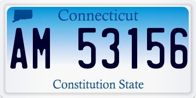 CT license plate AM53156