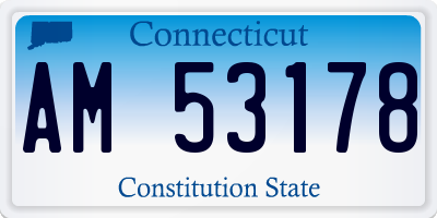 CT license plate AM53178