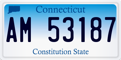 CT license plate AM53187