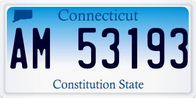 CT license plate AM53193