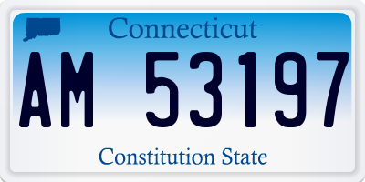CT license plate AM53197
