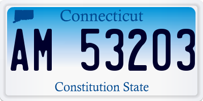 CT license plate AM53203