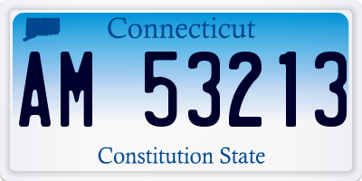 CT license plate AM53213