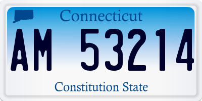 CT license plate AM53214
