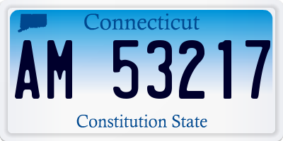CT license plate AM53217