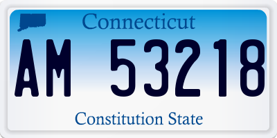 CT license plate AM53218