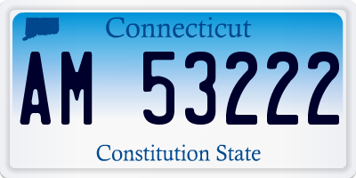 CT license plate AM53222
