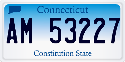 CT license plate AM53227
