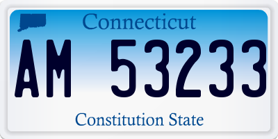 CT license plate AM53233
