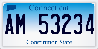 CT license plate AM53234