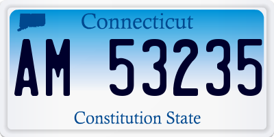 CT license plate AM53235