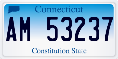 CT license plate AM53237
