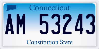 CT license plate AM53243