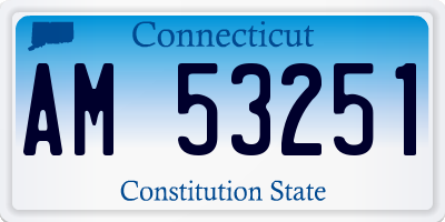 CT license plate AM53251
