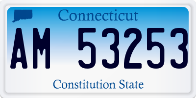 CT license plate AM53253