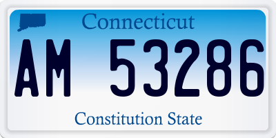 CT license plate AM53286