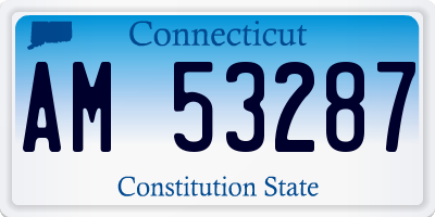 CT license plate AM53287