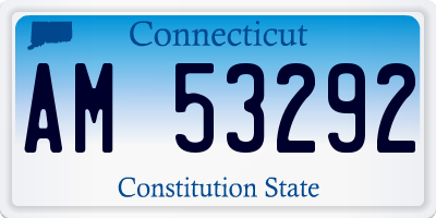 CT license plate AM53292