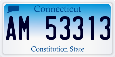 CT license plate AM53313