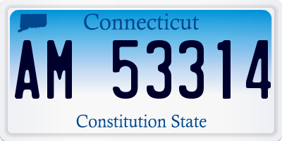 CT license plate AM53314