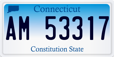 CT license plate AM53317
