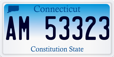 CT license plate AM53323