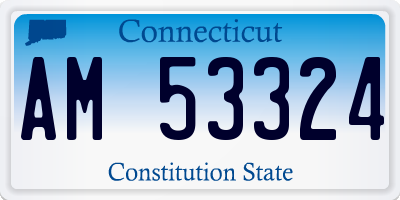 CT license plate AM53324