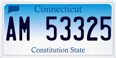CT license plate AM53325