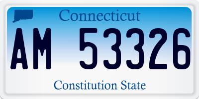 CT license plate AM53326
