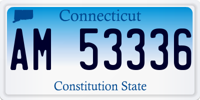 CT license plate AM53336