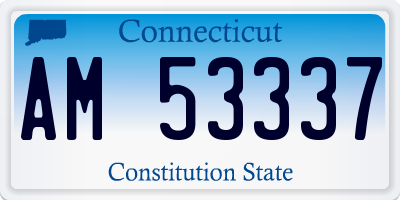 CT license plate AM53337