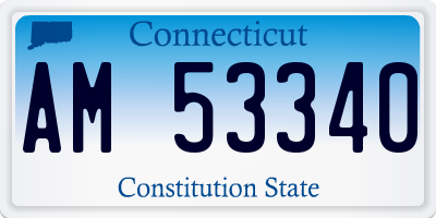 CT license plate AM53340