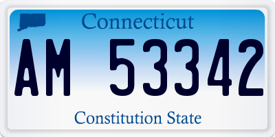 CT license plate AM53342