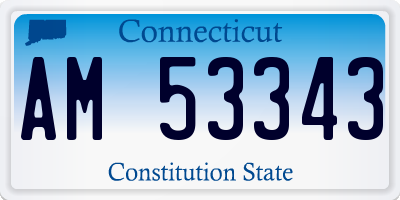 CT license plate AM53343