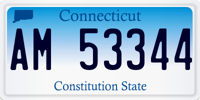 CT license plate AM53344